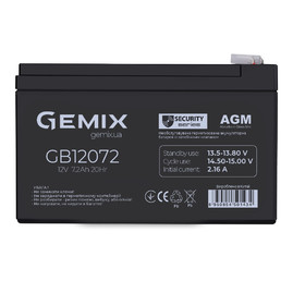 Акумуляторні батареї Акумуляторна батарея Gemix GB12072 Чорний