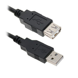 Кабель USB Кабель USB 2.0 подовжувач AF / AM (0,8m) чорний з феритовим фільтром Чорний