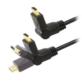 Архів Кабель HDMI з поворотними роз'ємами, HDMI вилка - HDMI вилка, v1.3, довжина 1,8 м (GC 1434) Чорний