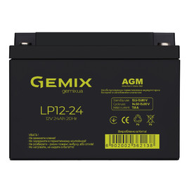 Аккумуляторные батареи Аккумуляторная батарея Gemix LP12-24 Чорний