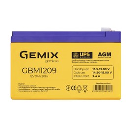 Акумуляторні батареї Акумуляторна батарея Gemix GBM1209 Жовтий