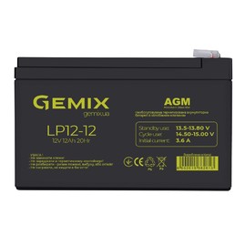 Акумуляторні батареї Акумуляторна батарея Gemix LP12-12 Чорний