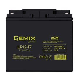 Аккумуляторные батареи Аккумуляторная батарея Gemix LP12-17 Чорний