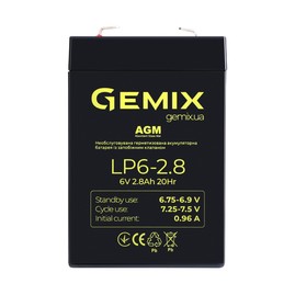 Акумуляторні батареї Акумуляторна батарея Gemix LP6-2.8 Чорний
