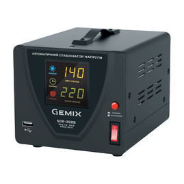 Стабилизаторы напряжения Стабилизатор напряжения Gemix SDR-2000 Чорний