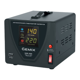 Стабилизаторы напряжения Стабилизатор напряжения Gemix SDR-500 Чорний